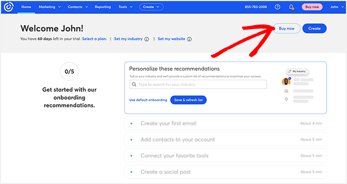 Anleitung für Anfänger: Wie man ein Video in WordPress mittig ausrichtet Constant Contact Account Page
