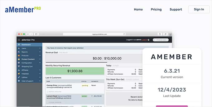 aMember Pro, a great WordPress subscription plugin