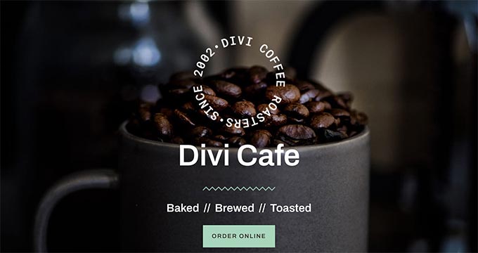 Divi WordPress Cafe Theme