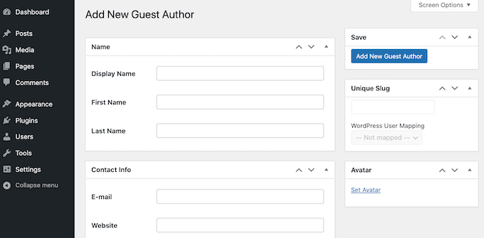 Adding WordPress multiple authors