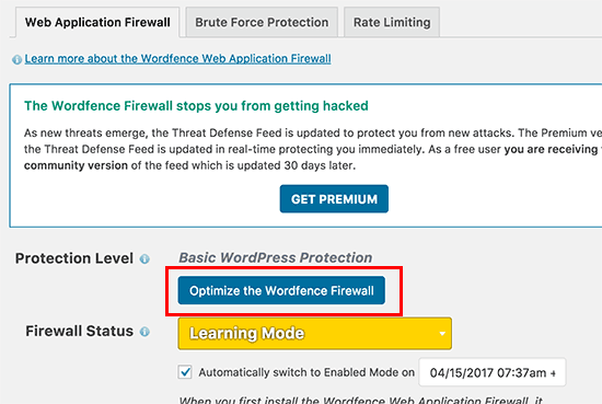Optimize Wordfence firewall