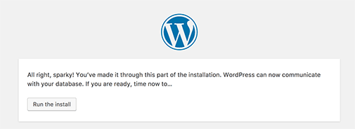 运行 WordPress 安装