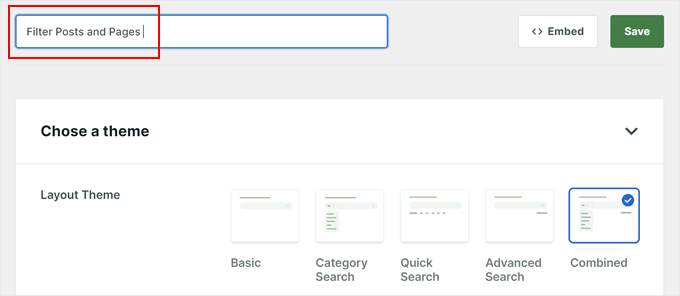 Giving a new custom search form a name in SearchWP