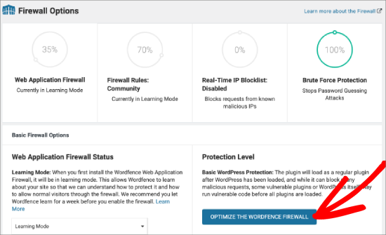 manage firewall protection level