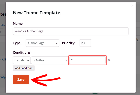 Enter the user id to create custom author pages for each writer