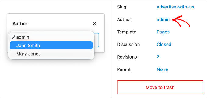 Assigning a Page to an Author in WordPress