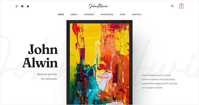 Astra WordPress Theme for Artists