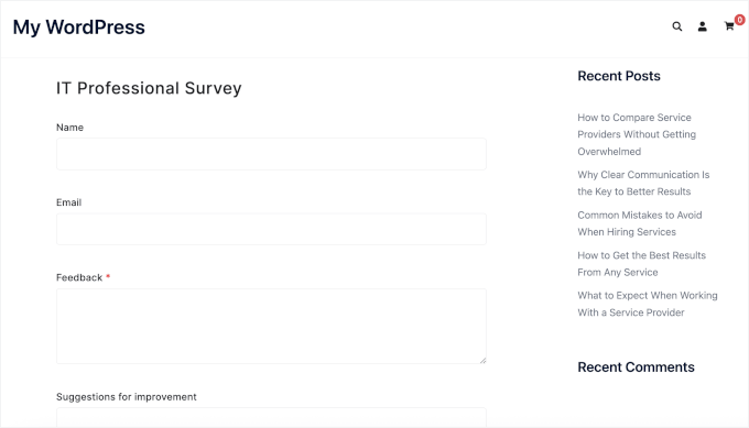 Google Form on a live site Google Form on a live site