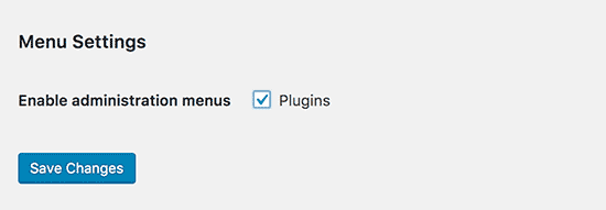 Show or hide plugins menu to site admins
