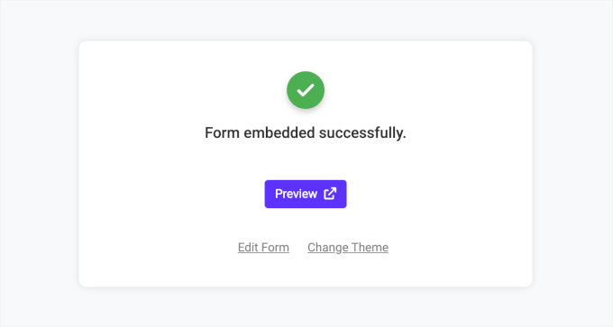 The Preview button in Formfacade embed wizard The Preview button in Formfacade embed wizard