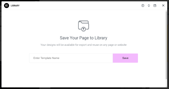 Save your page to library