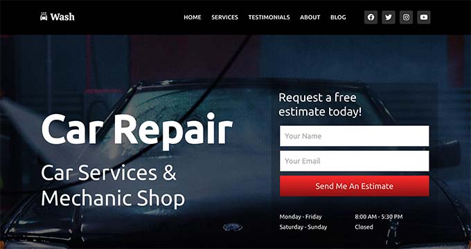 SeedProd auto repair theme