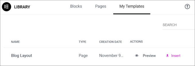 View page layout in library