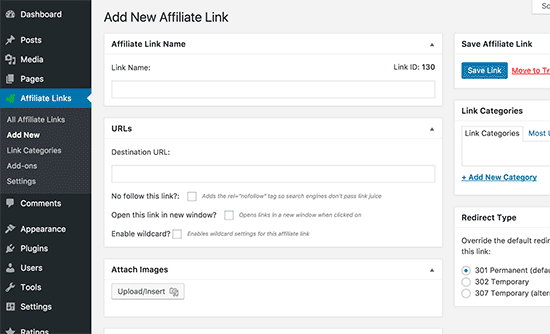 Adding affiliate links in WordPress with ThirstyAffiliates