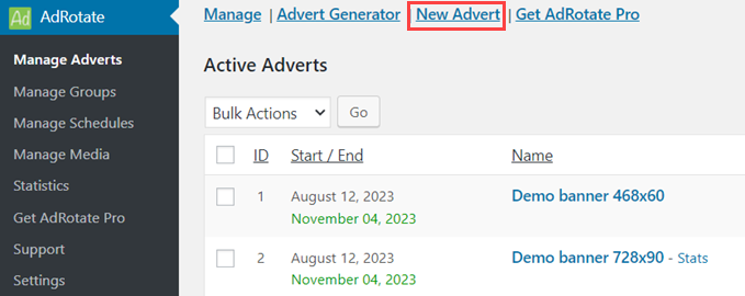 WebHostingExhibit adrotate-add-new-advert How to Manage Ads in WordPress with AdRotate Plugin  