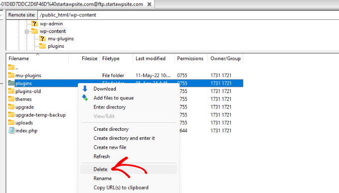 Delete empty plugins folder