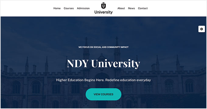 Neve university website theme
