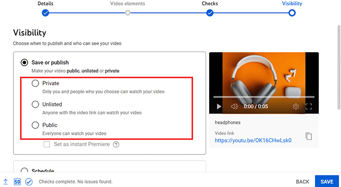Privacy controls in YouTube