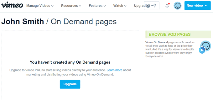 Vimeo on demand