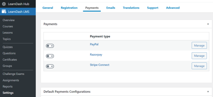 Add payment gateway to LearnDash