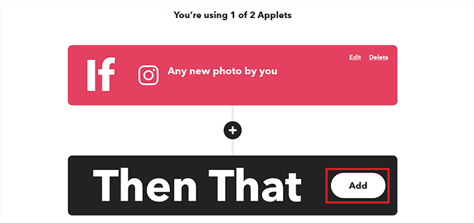 Click the Add button next to the Then That option