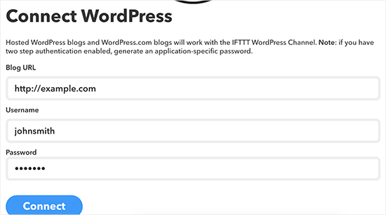 Connect WordPress