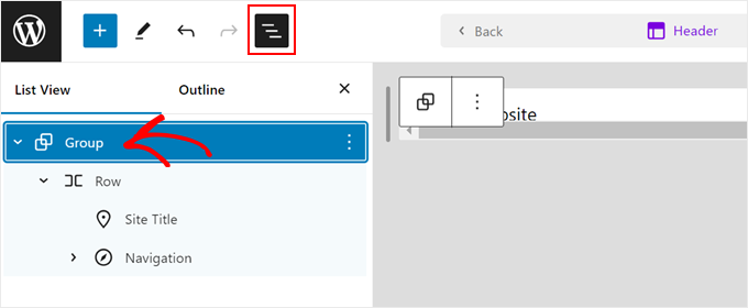 Selecting Group in List View in FSE