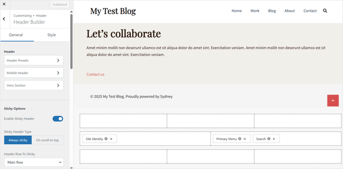 Sidhuvudbyggarens meny i Sydney