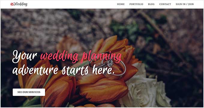 OceanWP wedding theme