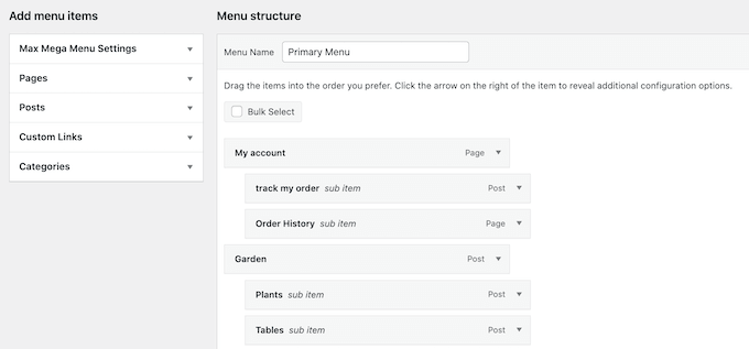 Arranging pages and posts into a parent and child layout