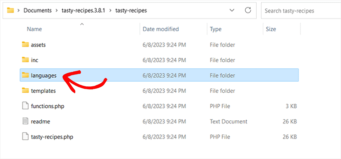 选择插件文件夹中的语言文件夹