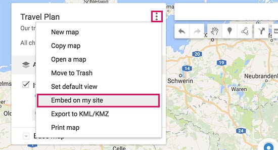 Embed map on site
