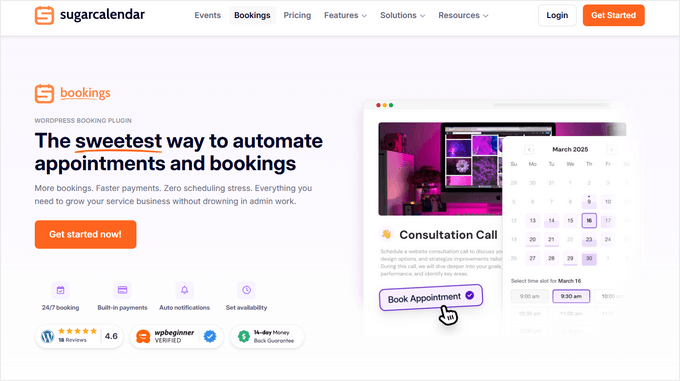 Sugar Calendar Bookings