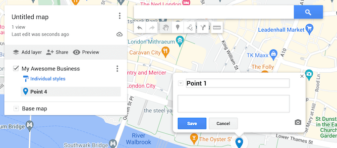 An example of an interactive Google Map