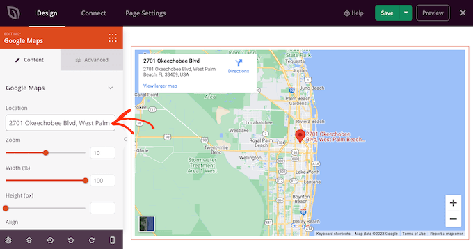 Adding an address to a SeedProd Google Maps block