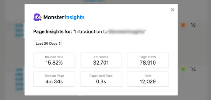 MonsterInsights page insights reports