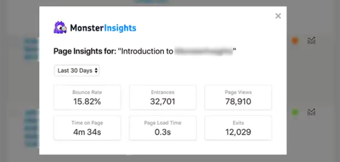 Relatórios de insights de página do MonsterInsights