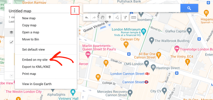 How to get an embed code for Google Maps