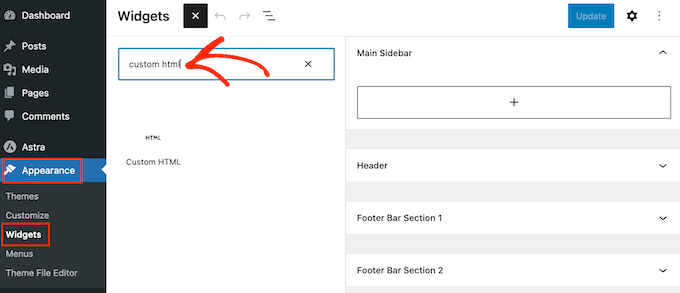 Adding a Custom HTML widget to a WordPress sidebar