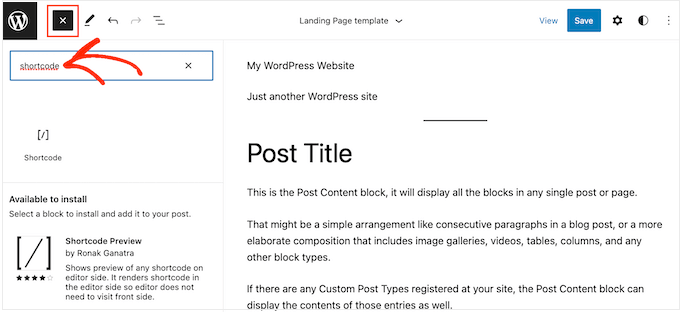 Adding a WordPress block to the sidebar