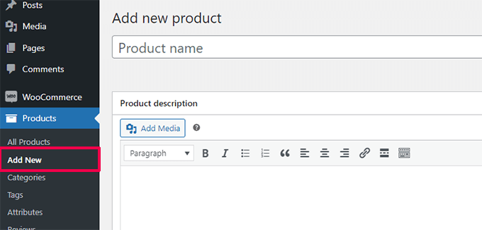 WooCommerce adding a new product