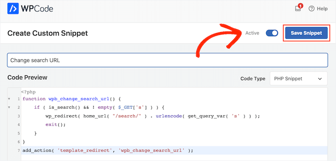 Guardar un fragmento de PHP personalizado usando WPCode