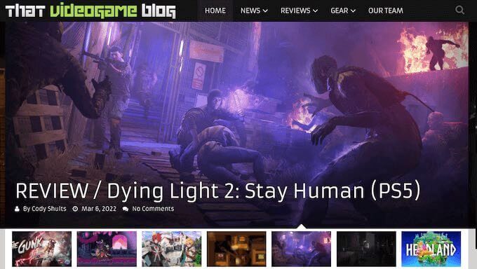 A popular gaming blog