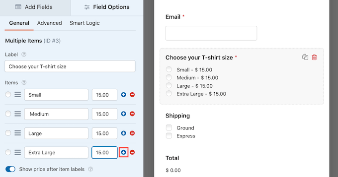 Adding more products to your credit card payment form