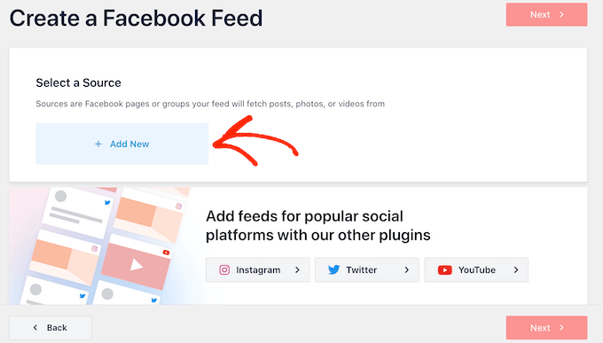 Choosing a Facebook page