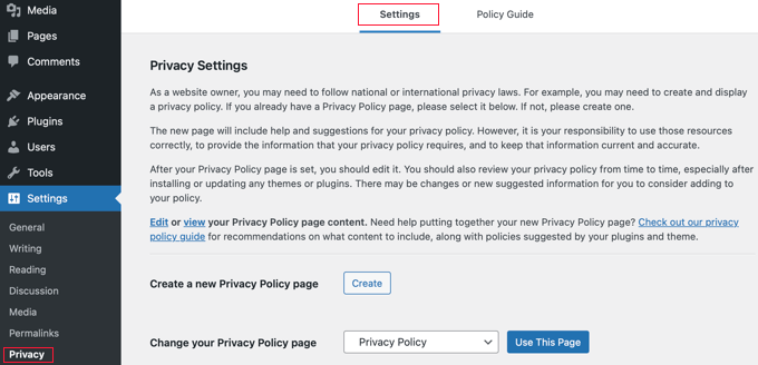 WordPress Privacy Policy Generator for GDPR