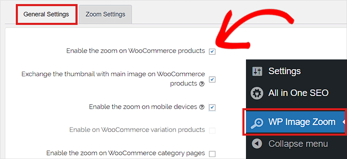 WebHostingExhibit go-to-general-settings-tab-in-wp-image-zoom How to Add Magnifying Zoom for Images in WordPress  
