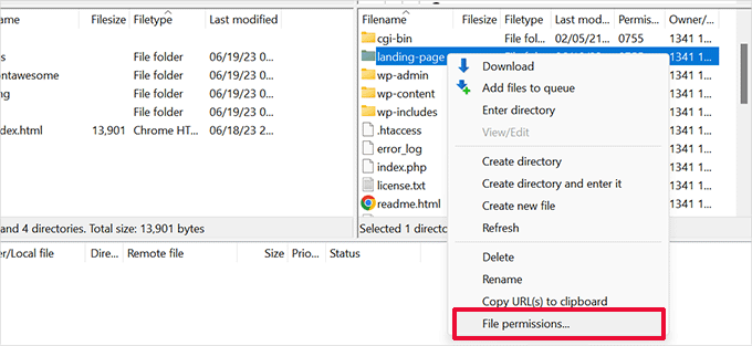 Open file permissions
