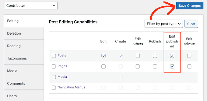 Allowing contributors to edit their approved WordPress posts and pages
