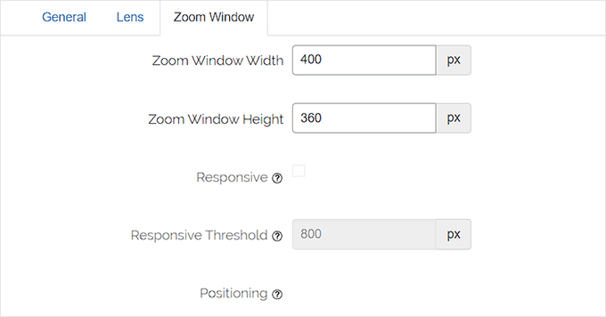 WebHostingExhibit zoom-window-settings How to Add Magnifying Zoom for Images in WordPress  